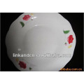 Дешевые белые керамические пластины посуды с цветочным деколем